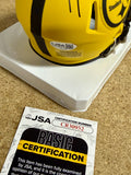 Ike Taylor 2X SB Champ Signed Pittsburgh Steelers Rave Mini Helmet With JSA COA