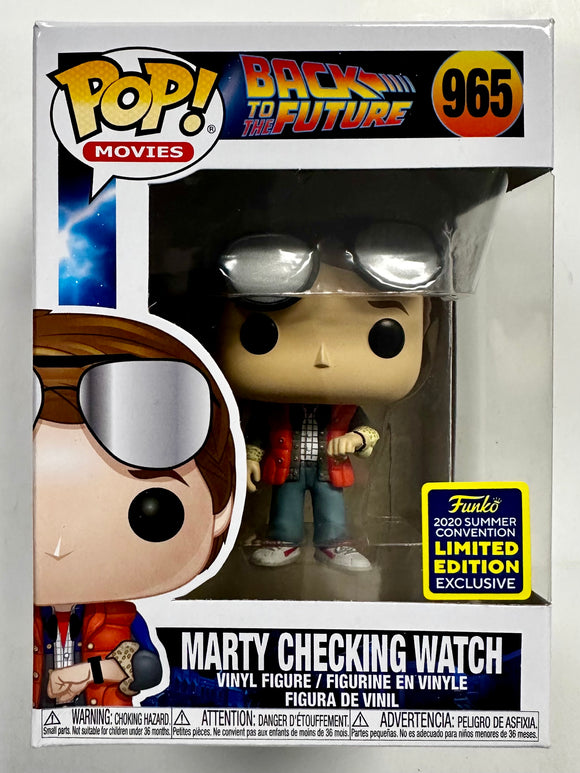 Funko Pop! Mocies Marty McFly Checking Watch #965 Back to The Future SDCC 2020 Summer Con Exclusive