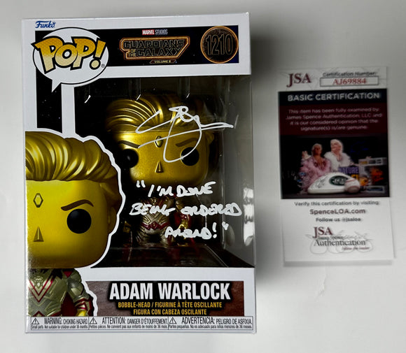 Will Poulter Signed Adam Warlock Funko Pop! #1210 Guardians Of The Galaxy With JSA COA