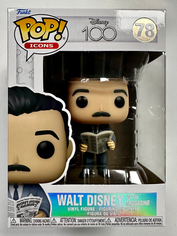 Funko Pop! Icons Walt Disney With Mickey Mouse Magazine #78 Disney 100 2023