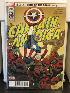 Captain America #695 Cover A W/ Iron Man Marvel Value Stamp Waid Legacy Comics