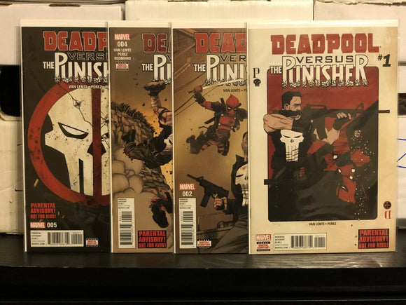 Deadpool Versus Punisher 1 2 4 5  Set Of 4 Books 1st Prints Missing #3 Marvel