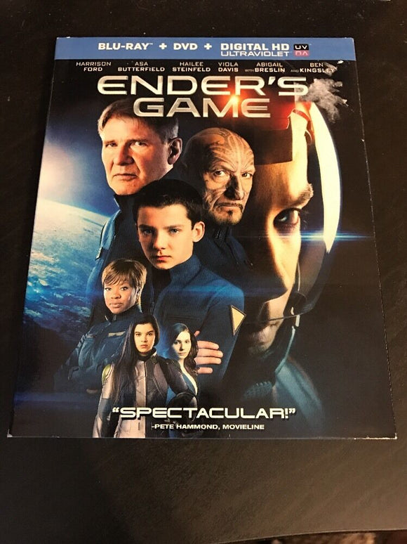 Enders Game (Blu-ray/DVD, 2014, 2-Disc Set) Harrison Ford