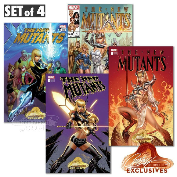 The New Mutants Dead Souls #1 J Scott Campbell Unsigned Variant Set Of 4 Magik
