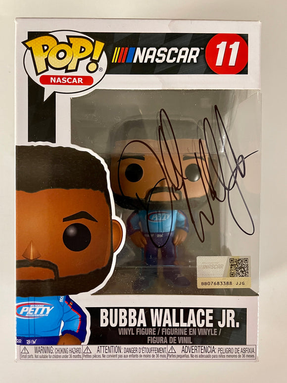 Funko Pop! Vinyl NASCAR Driver Bubba Wallace Jr. #11 With JSA COA Petty Racing Box Damage
