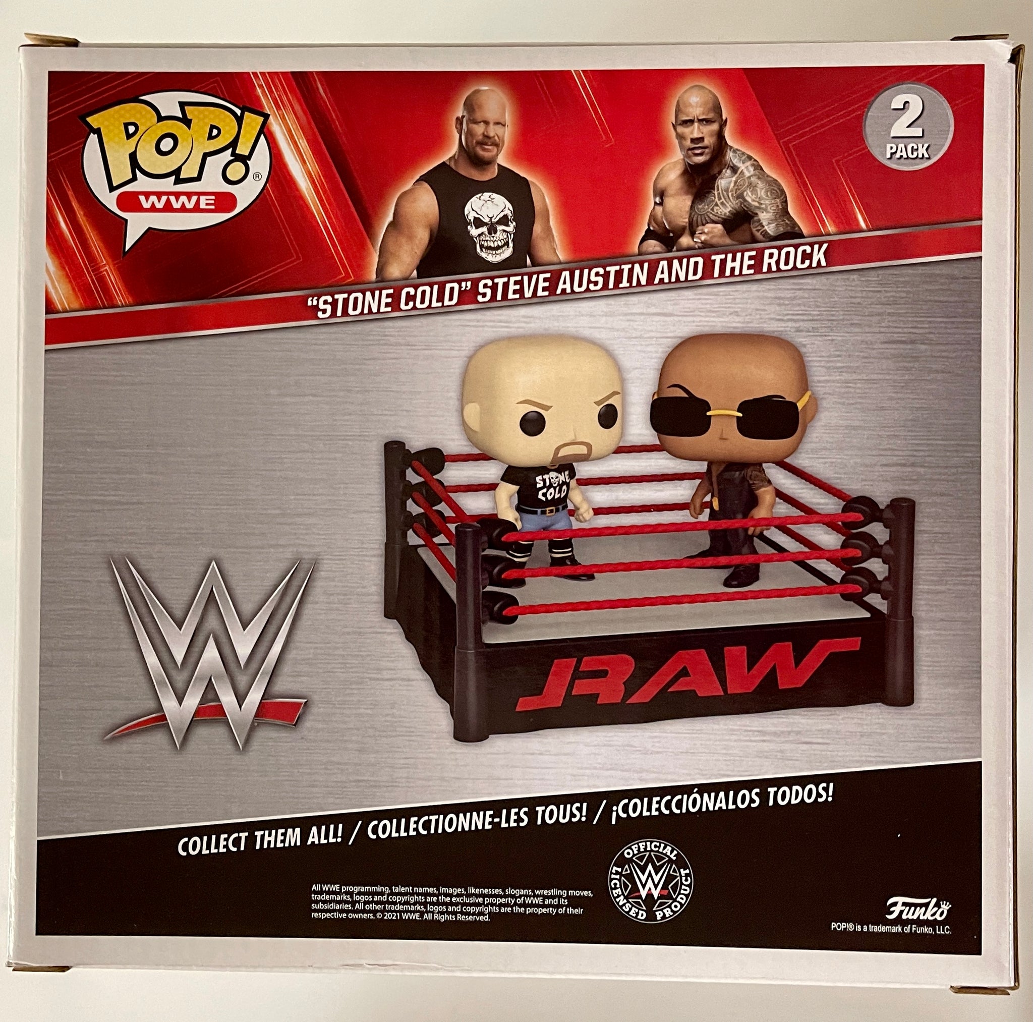 Funko Pop store Stone Cold Steve Austin and the Rock with Ring WWE