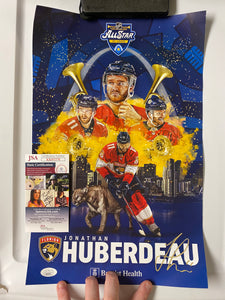 Jonathan Huberdeau signed Florida Panthers 11x17 All-Star Poster with JSA COA