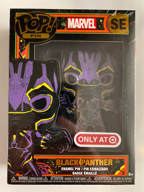 Funko Pop! Pin Marvel Black Light Black Panther Target Exclusive GITD