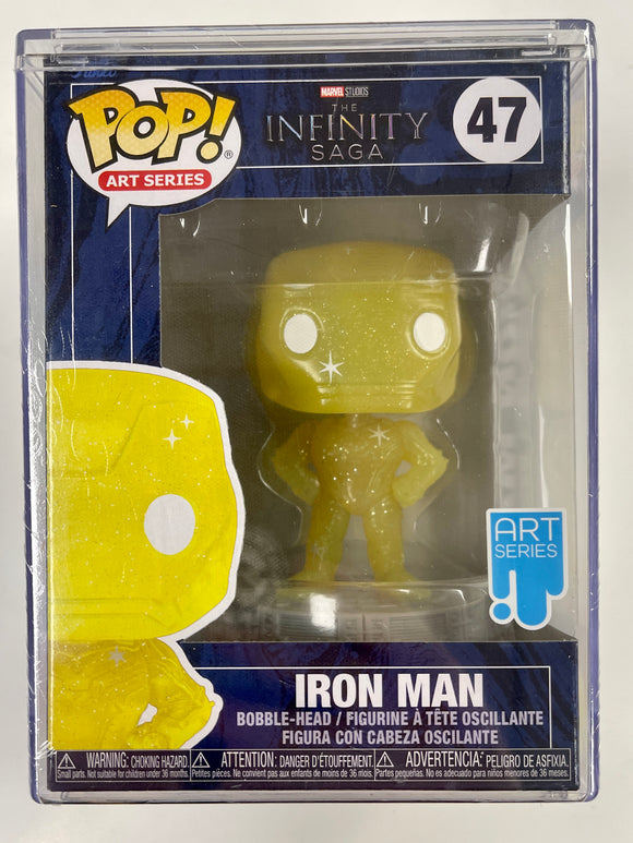 Funko Pop! Marvel Studios Iron Man (Yellow) #47 Infinity Saga Art Series In Hard Stack