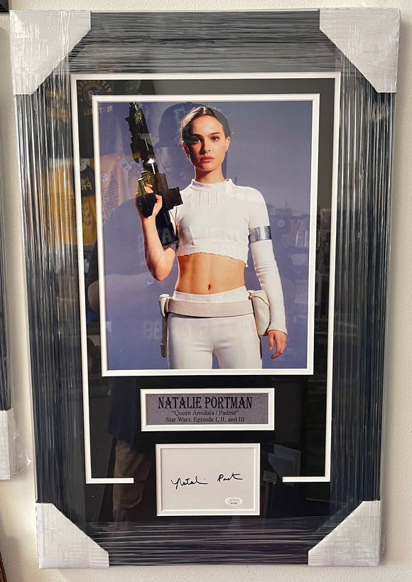 Natalie Portman Signed & Custom Framed Star Wars Queen Padme Amidala W/ JSA LOA