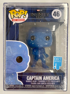Funko Pop! Marvel Studios Captain America (Blue) #46 Infinity Saga Art Series in Hard Stack