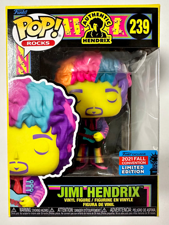 Funko Pop! Rocks Black Light Jimi Hendrix #239 NYCC 2021 Fall Con Exclusive
