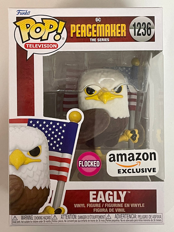 Funko Pop! DC Television Flocked Eagly With USA Flag #1236 Peacemaker The Series 2022 Exclusive