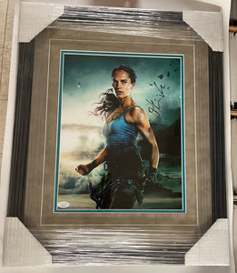 Alicia Vikander Signed & Custom Framed 2018 Tomb Raider 11x14 Photo With JSA COA