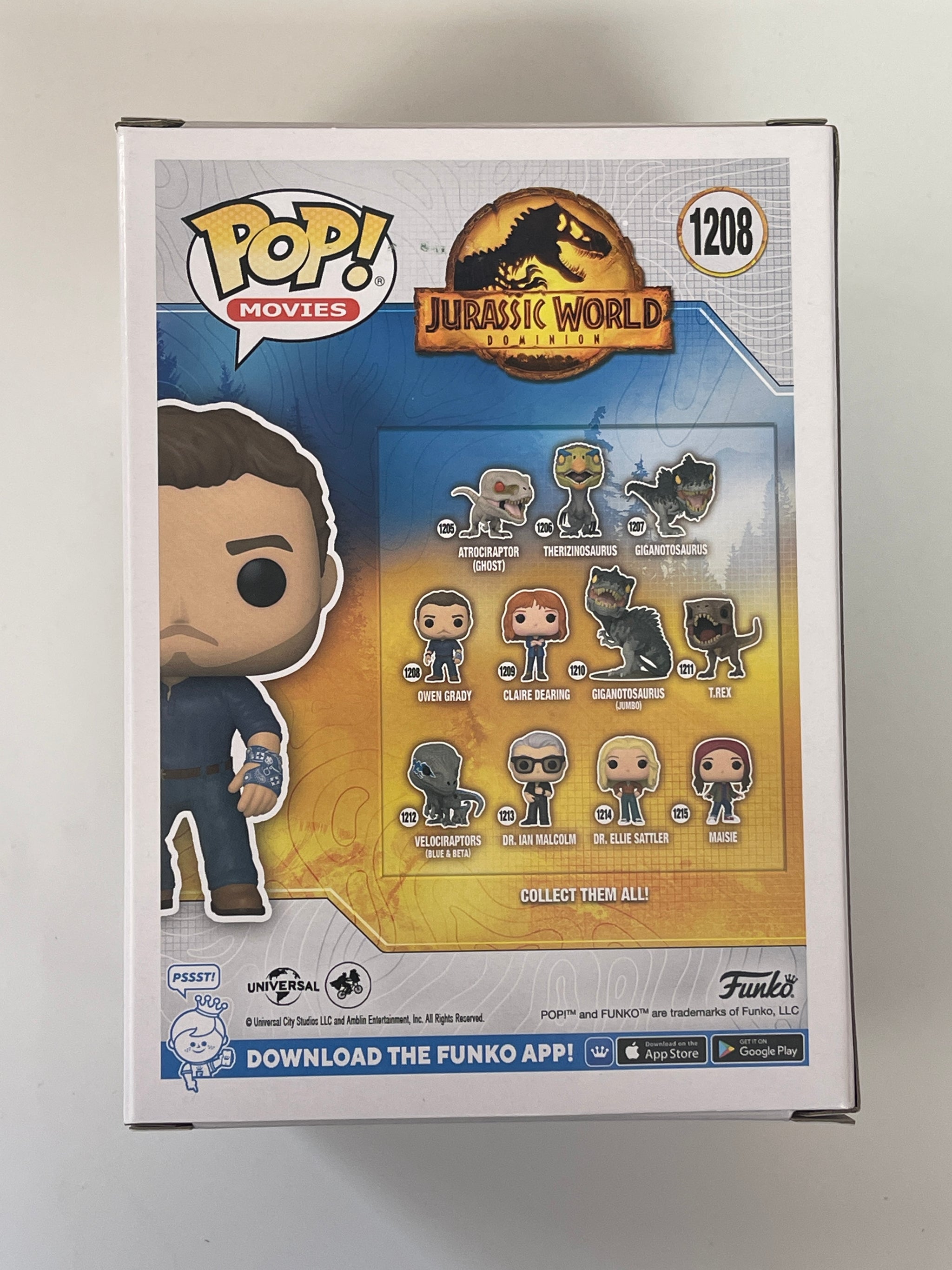 Funko Pop! Movies Owen Grady #1208 Jurassic World Dominion 2022