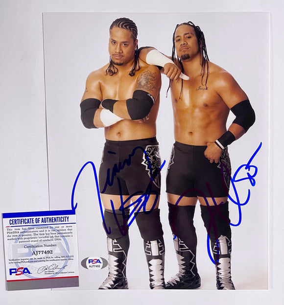 The Uso's Jimmy & Jey Signed WWE Smackdown Tag Team Champions 8x10 Photo PSA COA