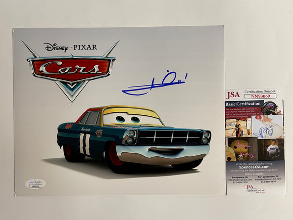 Mario Andretti Signed Disney Pixar Cars 8x10 Matte Photo With JSA COA